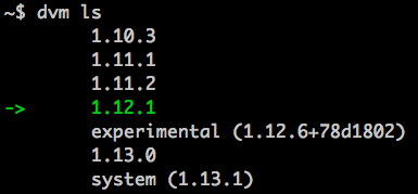 Sample dvm ls output